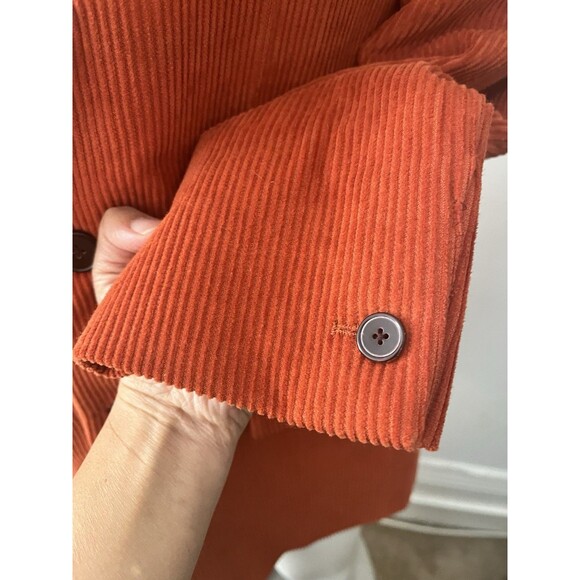 Studio Suits Burnt Orange 4 Button Corduroy Blazer Retro Tailored Fall Jacket - Picture 12 of 16
